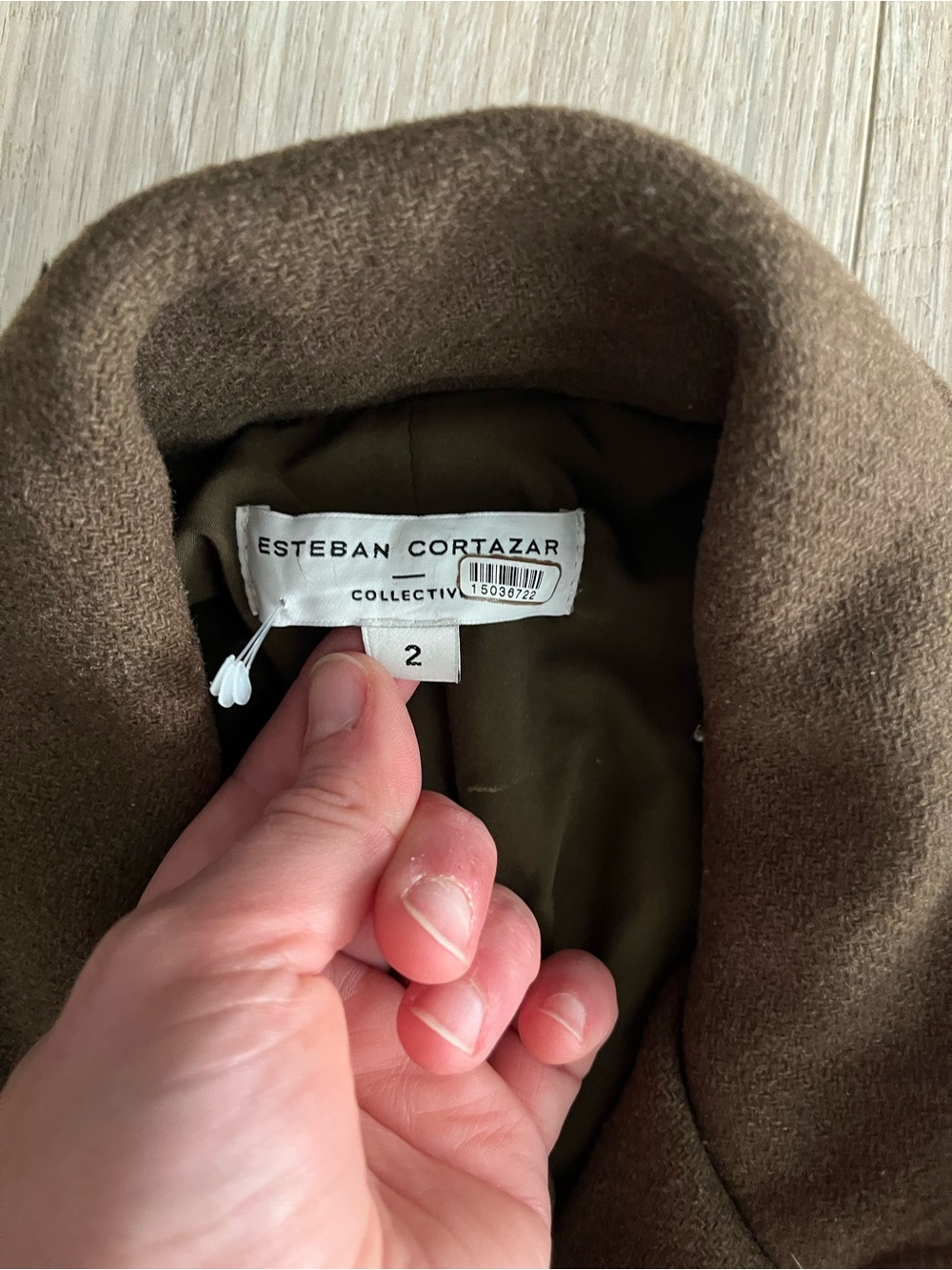 Esteban Cortazar x RTR Women’s Olive Green Wool Coat - Size 2 - Picture 4 of 8